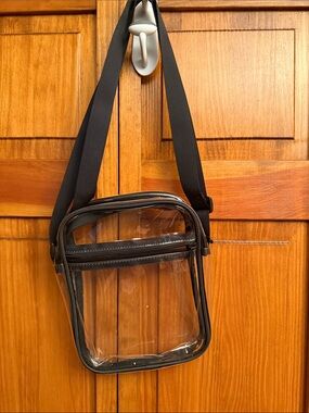 Clear Black Crossbody Bag Great for concerts - Transparent Stadium Bag